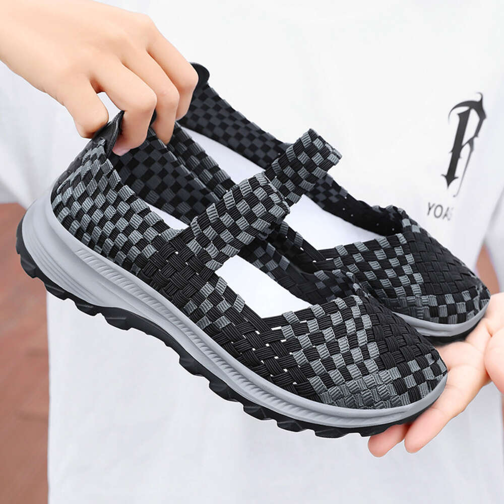 Ddmyoutdoor Women S Summer New Breathable Fashion Single For Middle Aged And Elderly Mothers Woven Women S Shoes