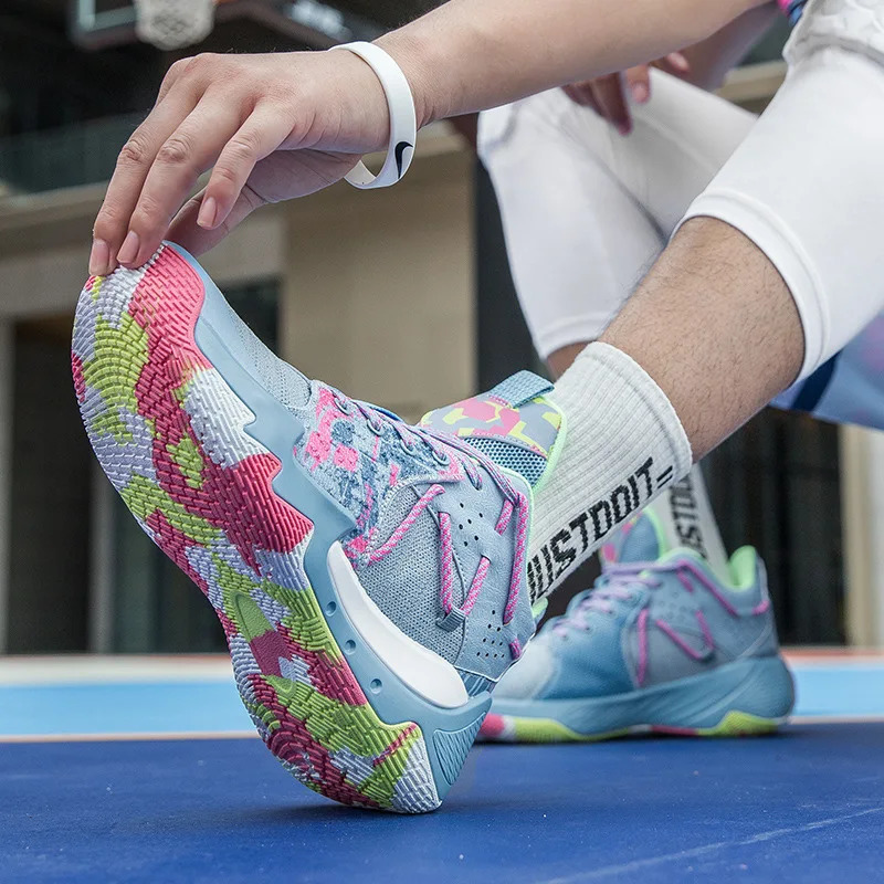 Mesh Black Mens Cut Mid Sneakers Women Cushioned Non Slip Outdoor Basketball Shoes Sport Boots