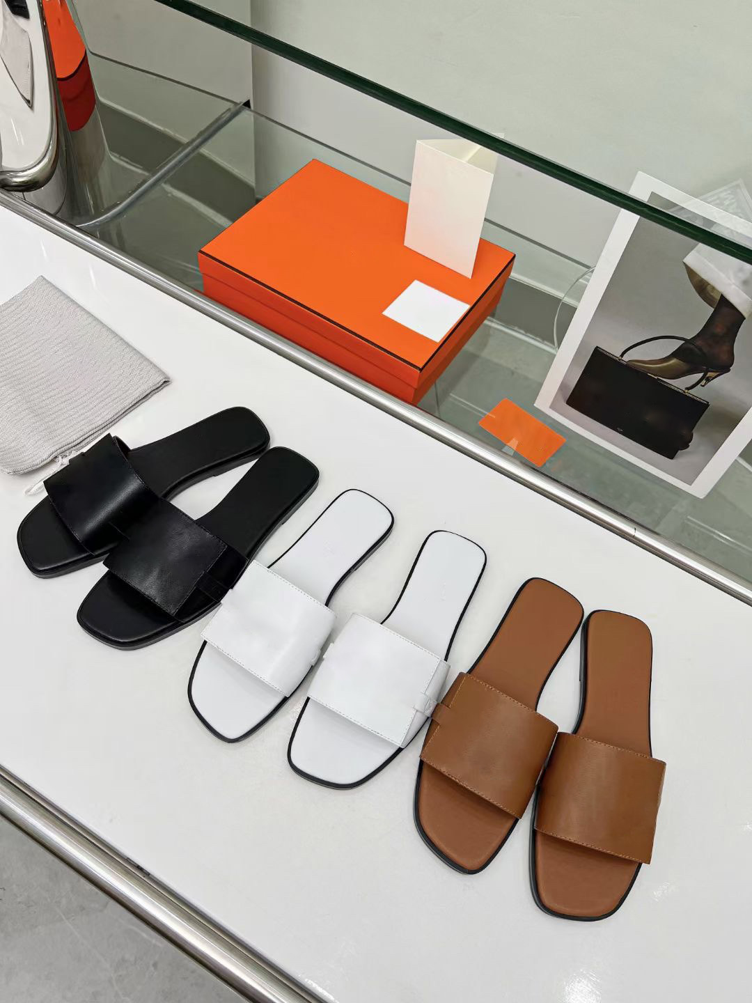 Women's slipper cowhide low heel shoes Classic all-match casual shoes Flat designer shoes