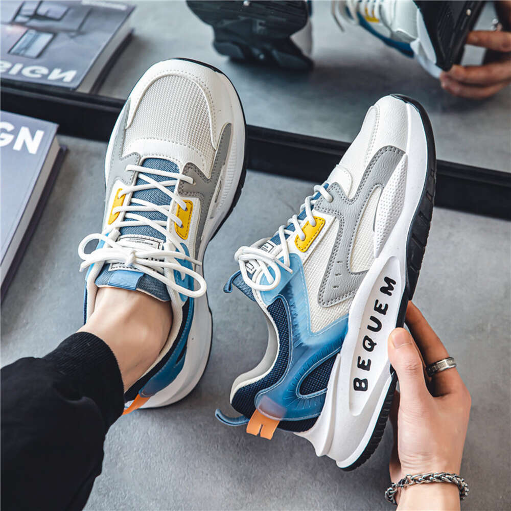 Ddmysports Men S In All Seasons New Breathable Mesh Increased Climax Korean Version Of Fashionable Student Casual Dad Shoes For Men OUTDOOR