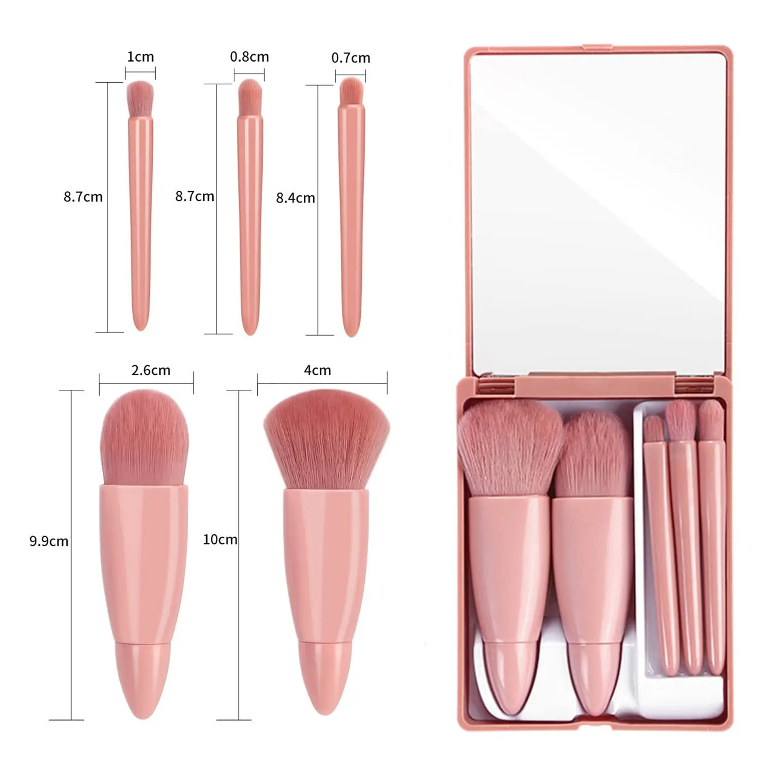 Mini makeup brush set with soft and fluffy mirror surface used for cosmetics foundation make-up eye shadow kabuki mixed makeup brush beauty tools 2407