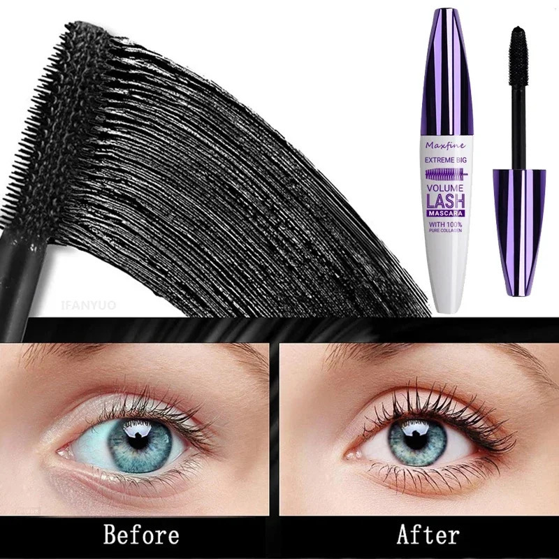 Colorful 5D Volume Mascara Lasting Styling Waterproof Quick Dry Blue Purple Curling Lengthen Long Eyelash Silk Extension Cream b240709