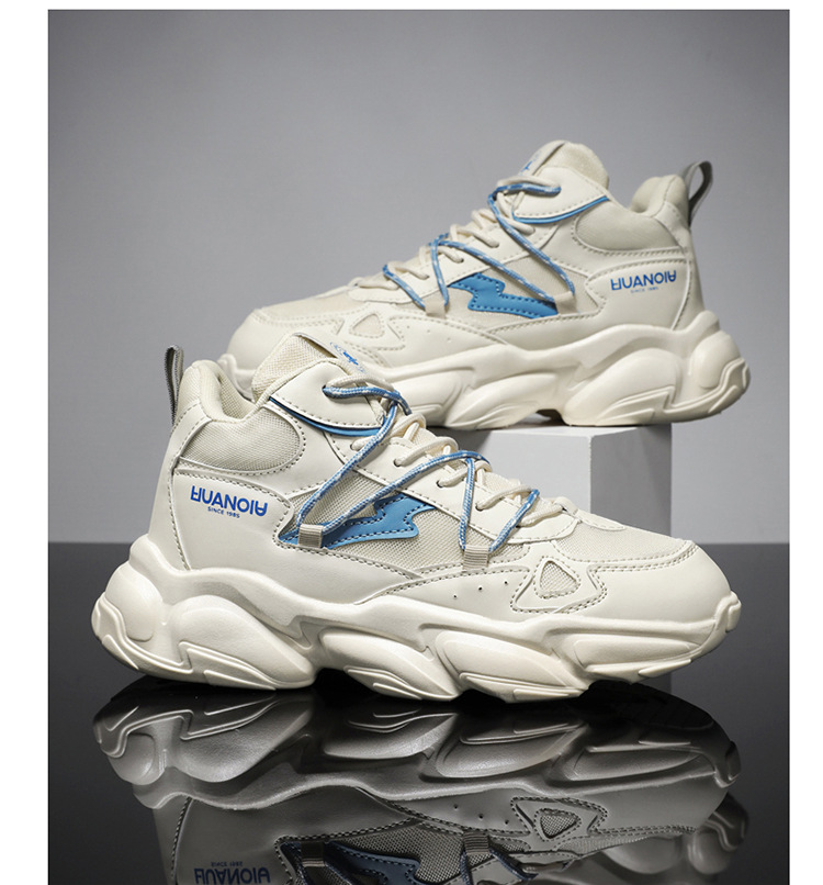 Breathable Men's High-Top Sports Shoes: Versatile 2024 Trend, Black, Height-Enhancing, Free Shipping d907