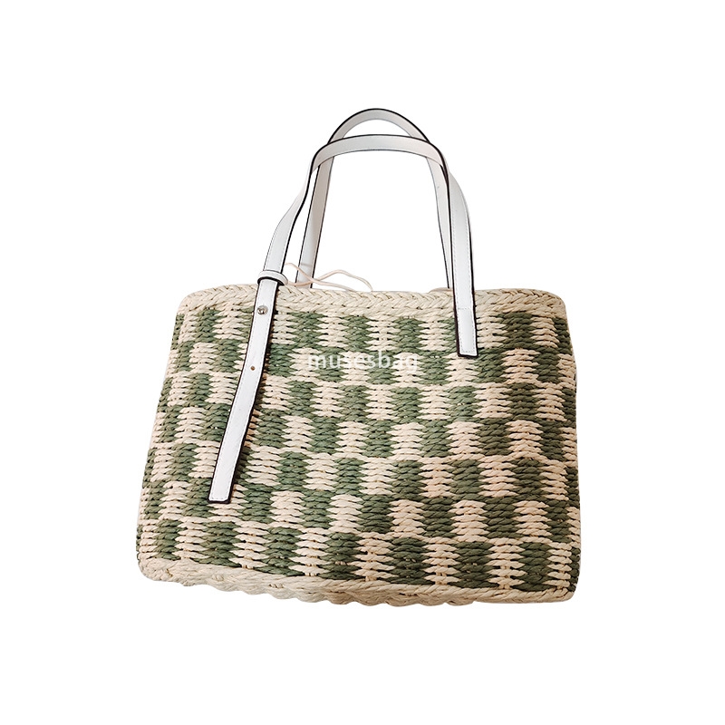 High quality women's fashionable retro versatile large capacity straw woven bags handmade woven vegetable baskets for travel hand-held underarm s