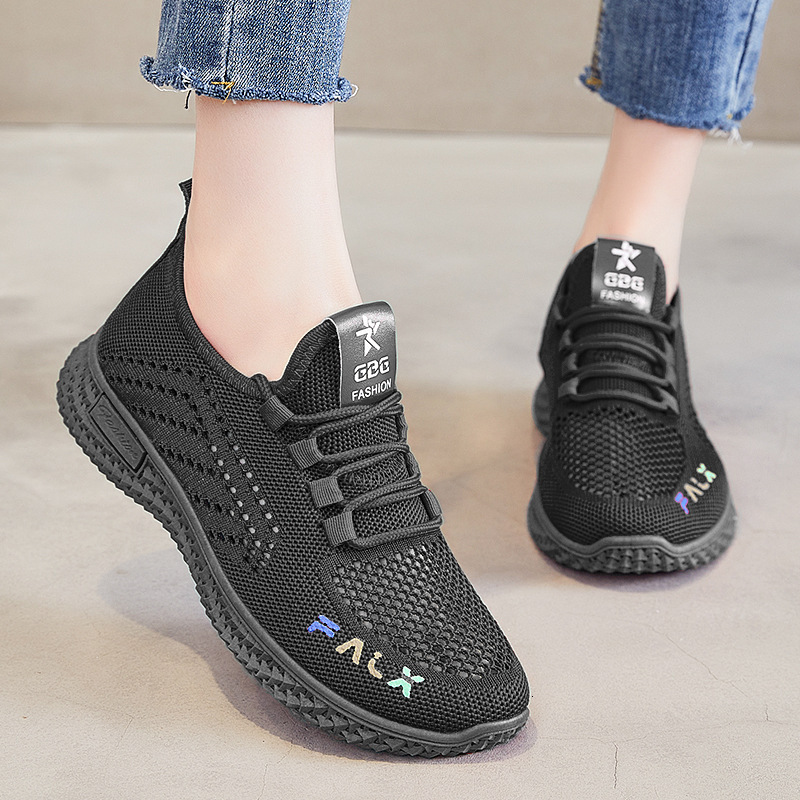Ddmyoutdoor Spring New Flying Fabric Tiktok Women S Breathable Casual Sports Shoes Women