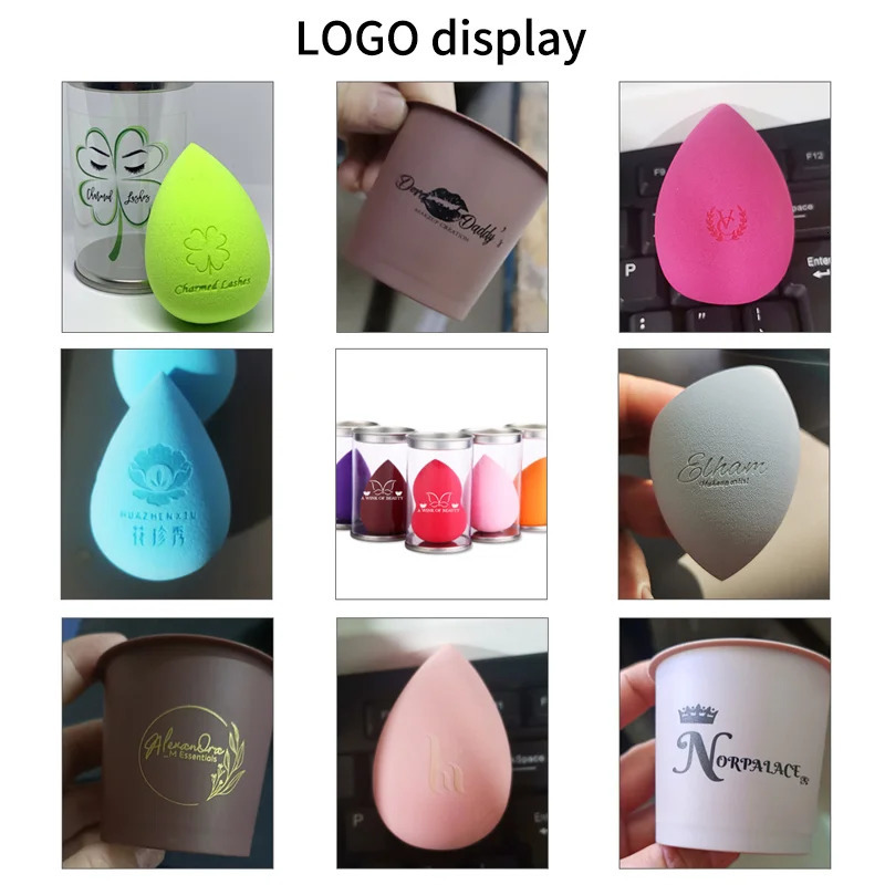 50pcs Custom Beauty Egg Cosmetic Blender Customize Make Up Sponge Private Label Latex Free Coffee Cup Makeup Sponge Blender 240620