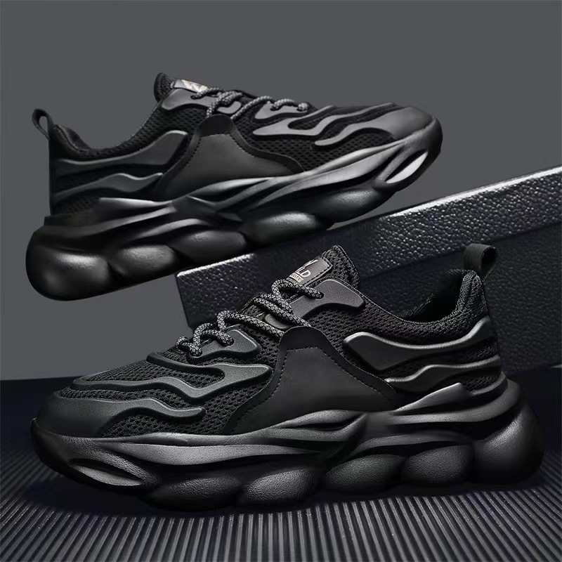 New mens spring breathable mesh sports shoes lightweight dad shoes thick soled casual shoes fashionable and versatile