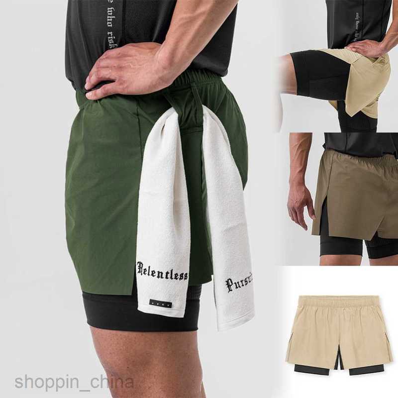 Men's Shorts New Men's Shorts, style with lining, fake two-piece 3-piece knee length basketball shorts, training and sports pants