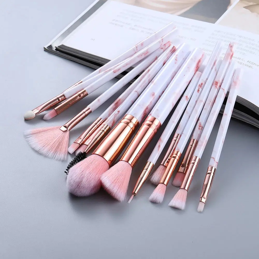 15pcs Marble makeup brushes set with makeup sponges with Face washing brush make up brushes makeup tools 240620