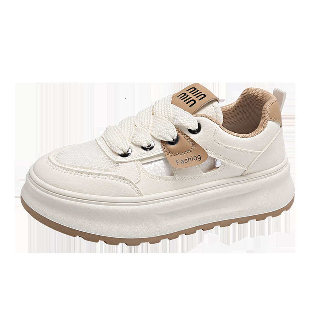 Ddmyoutdoor Summer New Instagram Korean Edition Hollow Small White Female Students Thick Sole Versatile Casual Sports Board Shoes XT