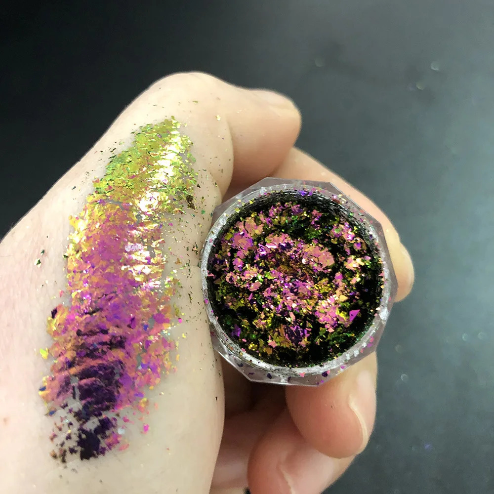 12 Colors Chameleon Irregular Glitter Flakes Untra-Thin Brocade Cloud Yuki Nail Foil Flakes Net1-2g*12 Manicure Chameleon Powder 240625