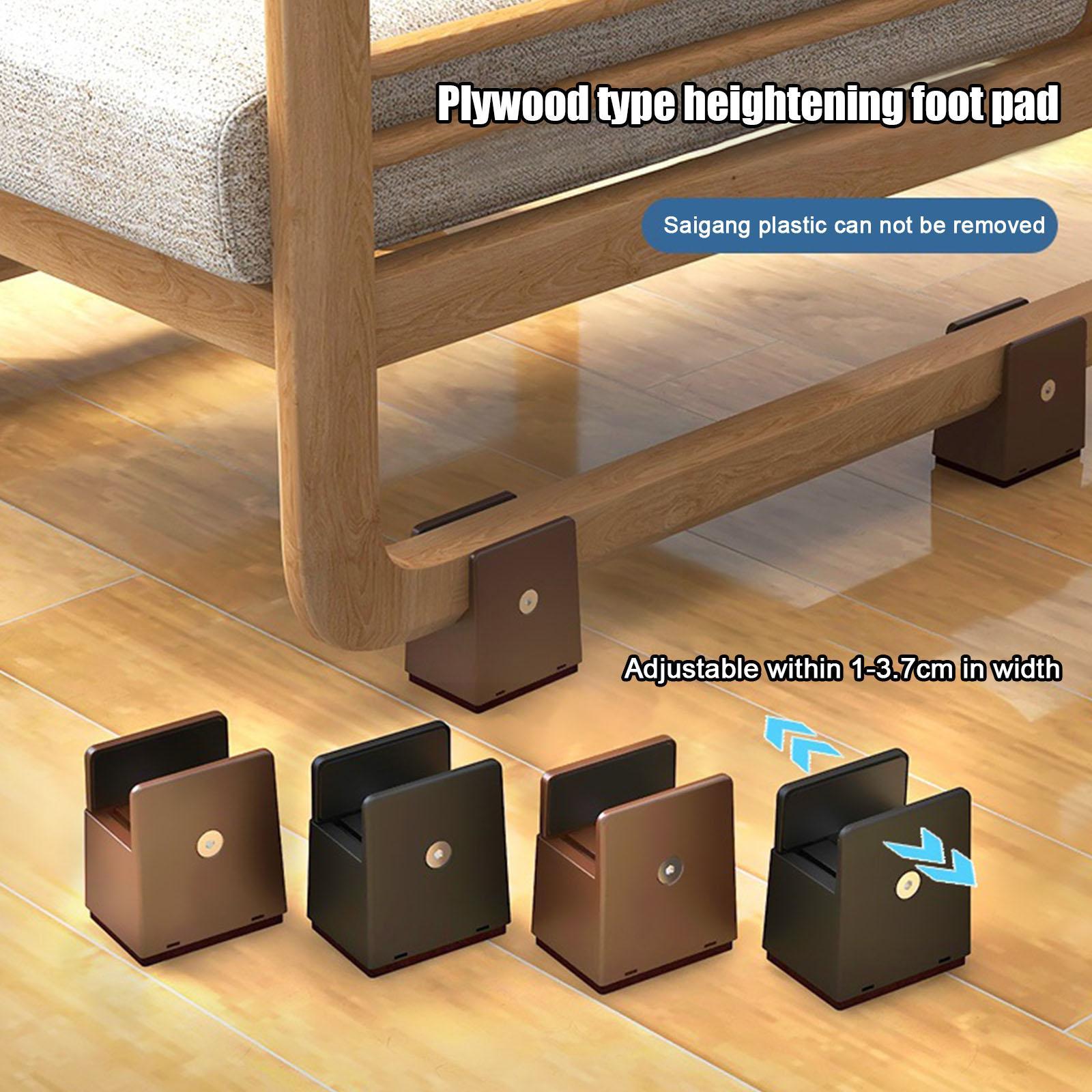 Adjustable Chair Feet Riser With Screw Clamp 2 4 Inch Round Heavy Furniture Bed Sofa Duty Risers Tables Square Chair Legs H I3C5