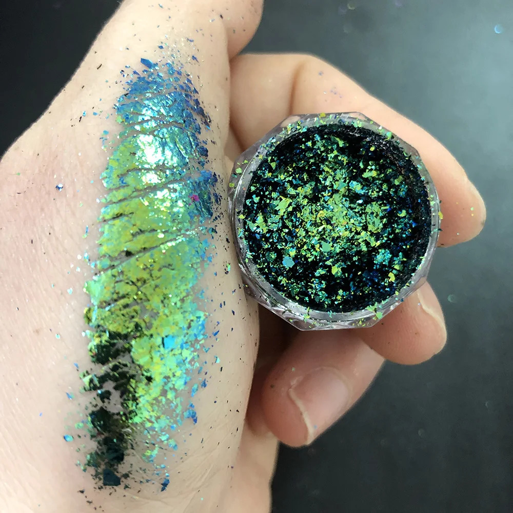 12 Colors Chameleon Irregular Glitter Flakes Untra-Thin Brocade Cloud Yuki Nail Foil Flakes Net1-2g*12 Manicure Chameleon Powder 240625