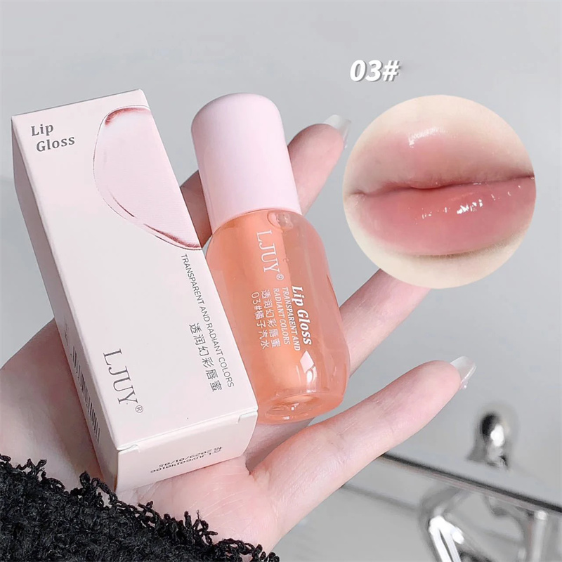 Fruit Crystal Jelly Oil Hydrating Transparent Glass Gloss Plumping Clear Lip Plumper Serum Lips Care Makeup Cosmetics