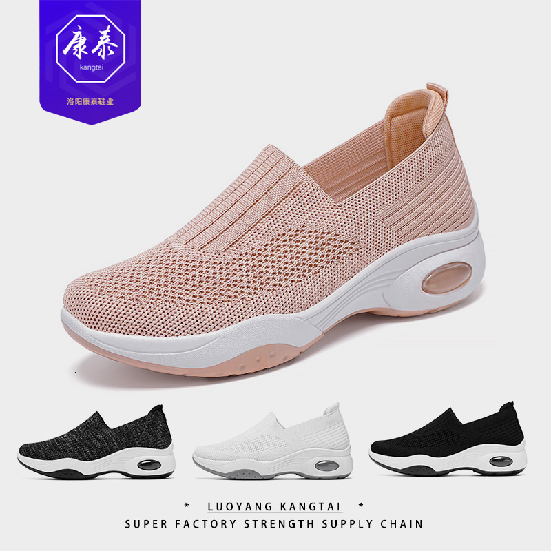 2024 Spring/Summer New Flying Weaving Women's Thick Sole Casual Cloth With One Step Matsuke Shoes