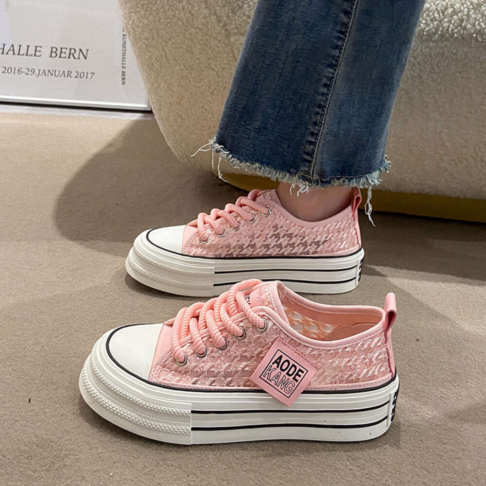 Ddmyoutdoor Canvas Women S Summer New Student Korean Edition Instagram Versatile Thick Sole Transparent Mesh Casual Shoes