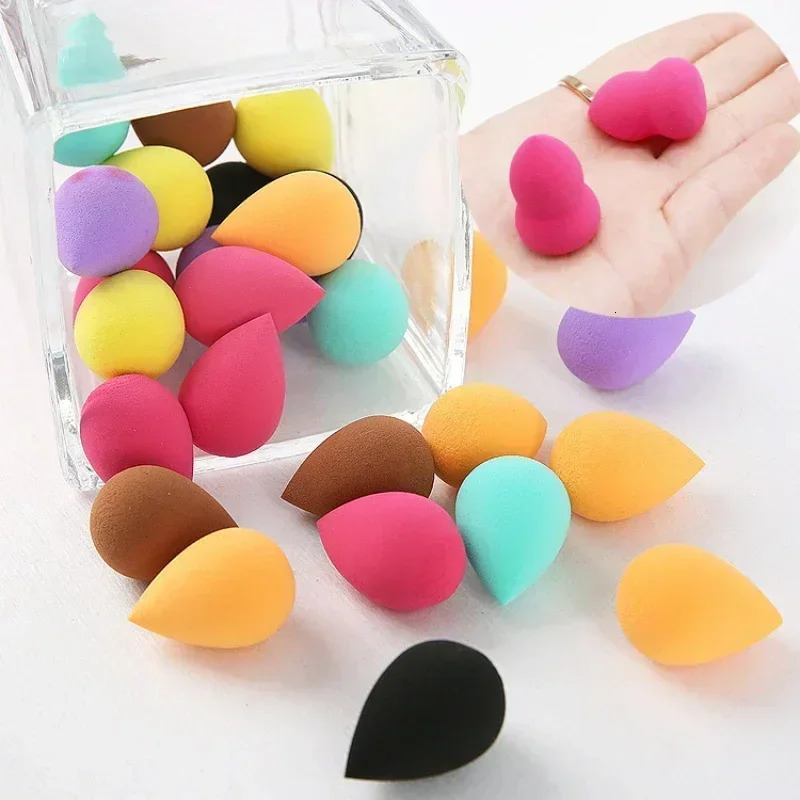 7/8Pcs Mini Makeup Sponge Face Beauty Cosmetic Powder Puff for Foundation Cream Concealer Make Up Blender Tool with Storage Box 240620