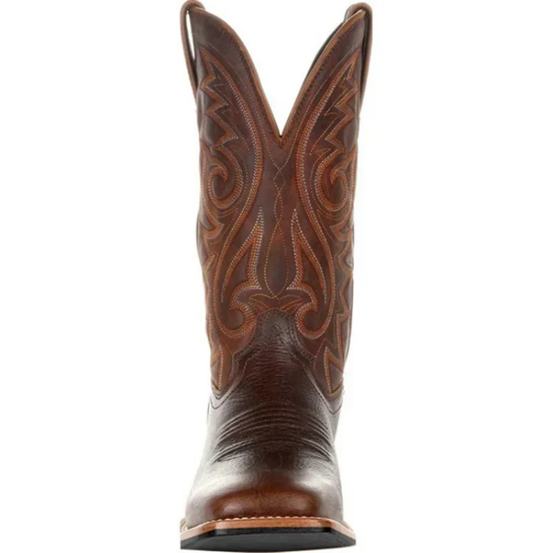 Mid-calf Western Boots Men Black Brown Cowboy Boots Handmade Leather Shoes for Men Punk Man Women Unisex Riding Boots 240620
