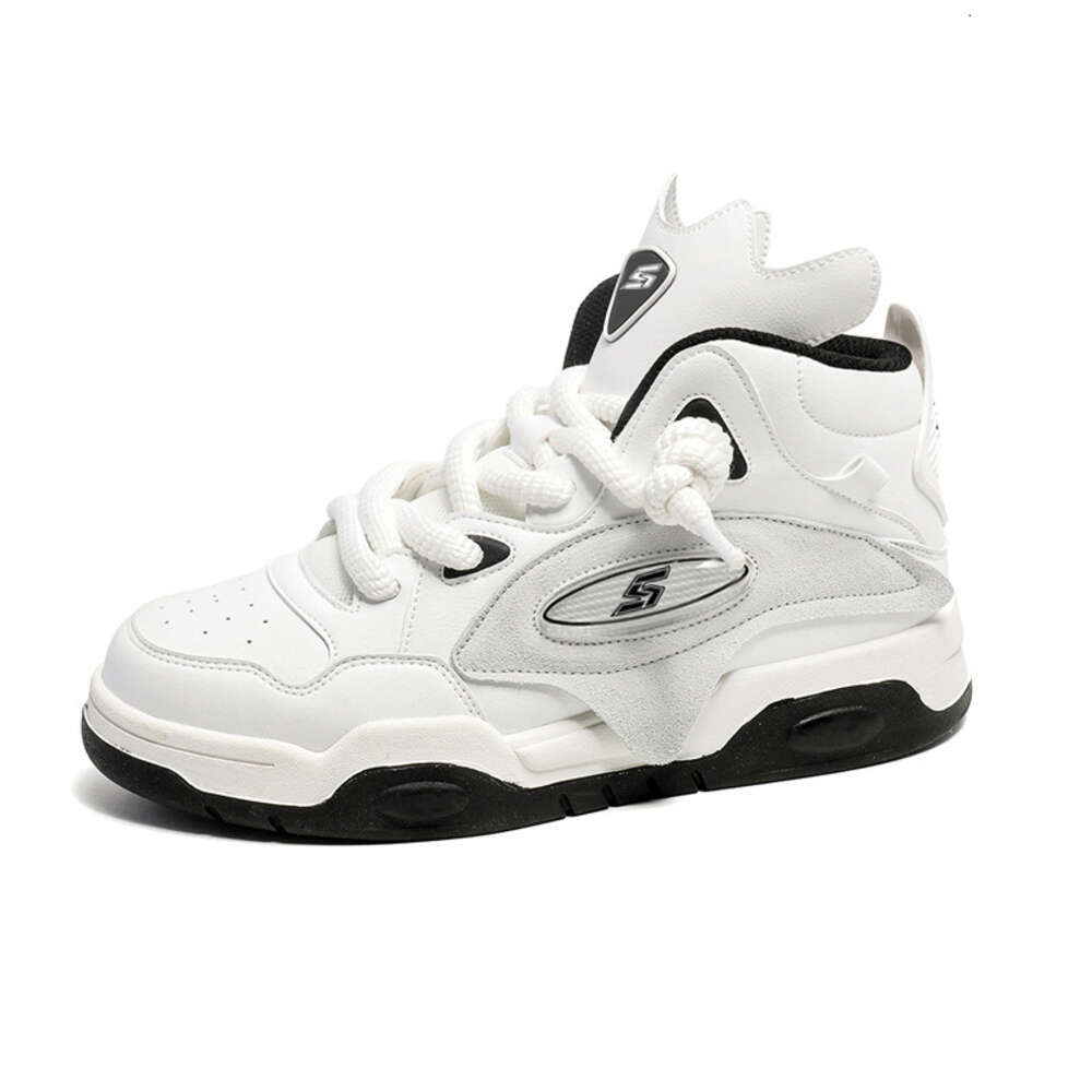 Ddmysports Men S Winter New Lightweight Thick Sole Shock Absorption Small White Fashionable Niche Ghost Face Design Casual Shoe Board Shoes OUTDOOR