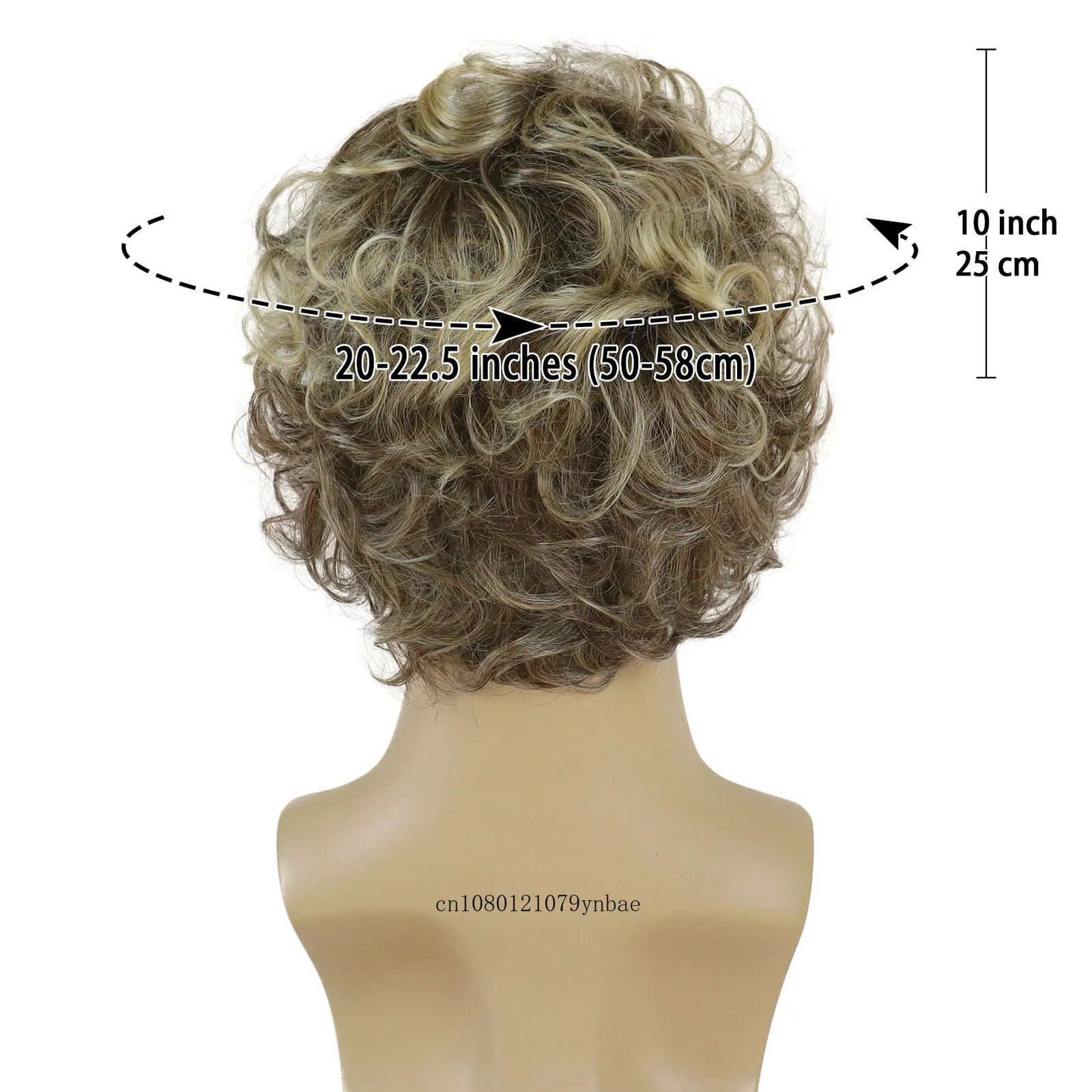 Mens Synthetic Hair Wigs Short Curly Wavy Natural Ombre Brown Wig with Bangs for Male Heat Resistant Fiber Daily Party Costume 240621