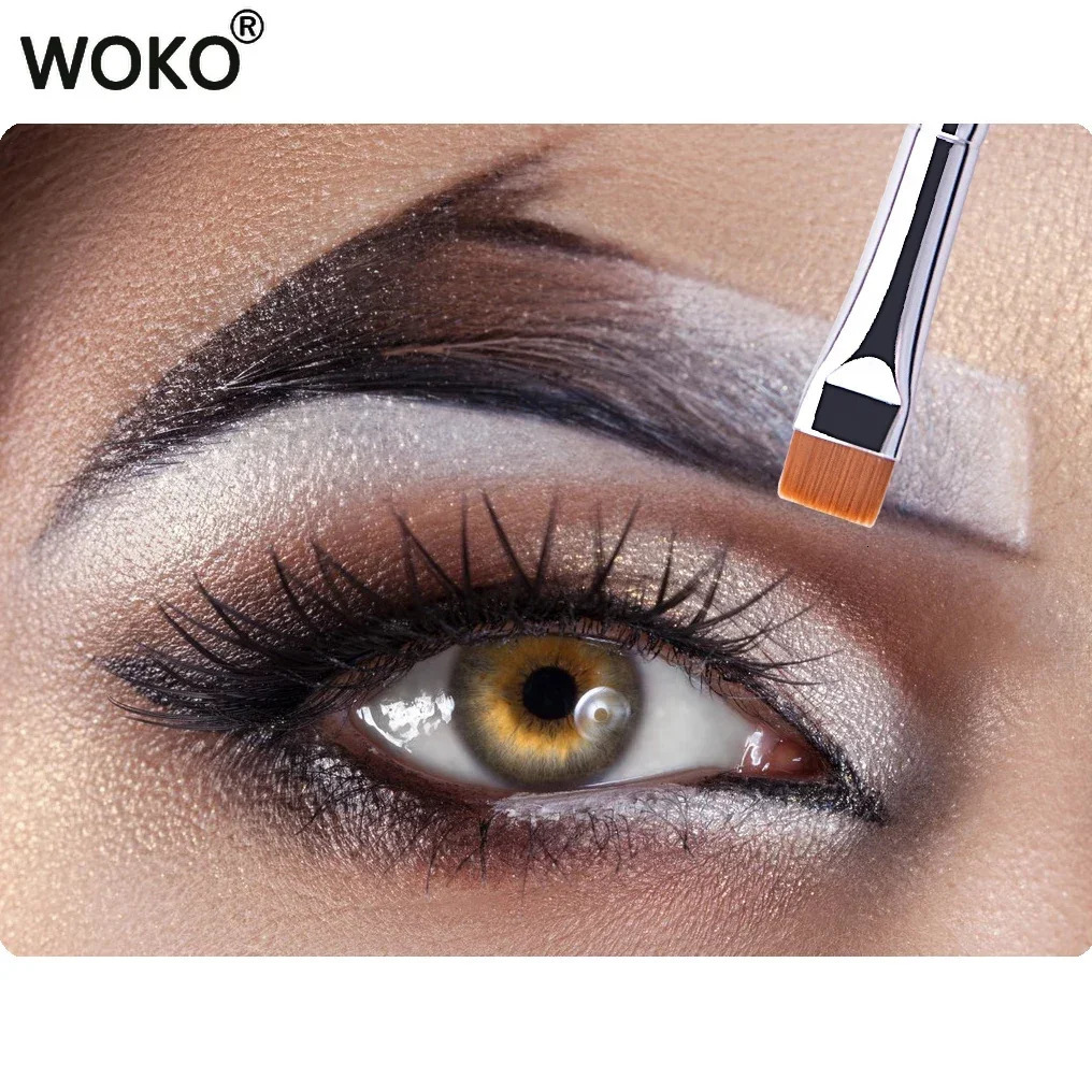 212 Flat Eyebrow Brush Ultrathin Eyebrow Makeup Brushes Flat Eyeliner Brush Thin Eye Liner Brow Contour Beauty Brush Tool 240620