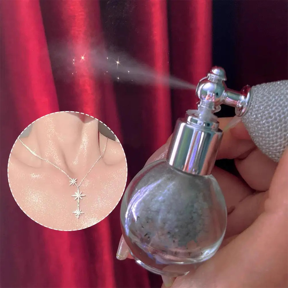 Diamond High Gloss Glitter Spray Highlighter Powder Air Bag Fragrance-Infused Shiny High Light For Face Body Makeup Cosmetics 240625