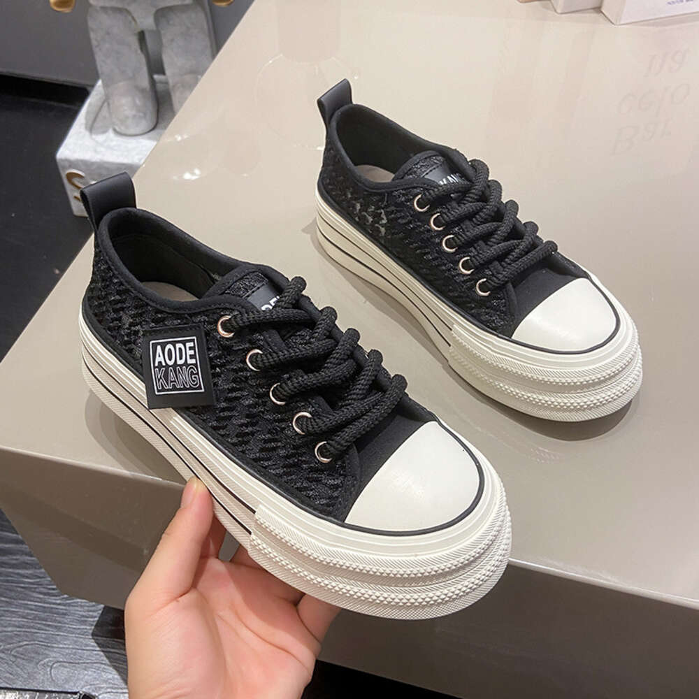 Ddmyoutdoor Canvas Women S Summer New Student Korean Edition Instagram Versatile Thick Sole Transparent Mesh Casual Shoes