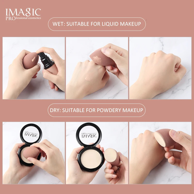 IMAGIC 3Pcs Makeup Puff Wet And Dry Professionele Makeup Spons Foundation Cream Concealer Multipurpose Makeup Tool 240620