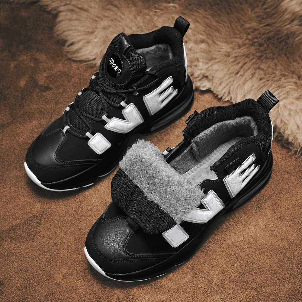 Ddmyoutdoor Basketball For Men Women Adult Sports With Air Cushion Rebound Plush Niche Black And White Combat Shoes