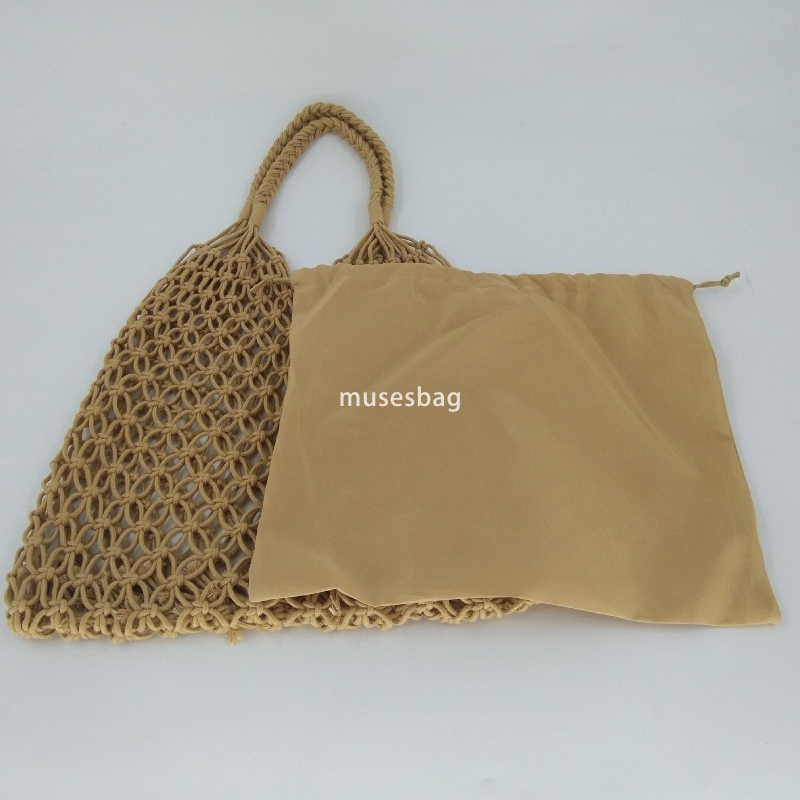 High quality women's designer large capacity one shoulder portable leisure hollowed out travel vacation chic style cotton thread handmade woven b