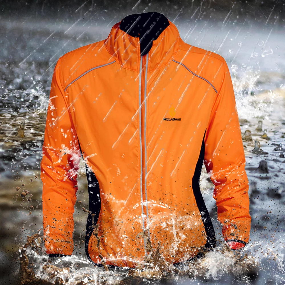 WOLFBIKE Cycling Jacket Winter Men Windbreaker Water Repellent Reflective MTB Bike Long Sleeve Windshield Coat Bicycle Clothing 240615