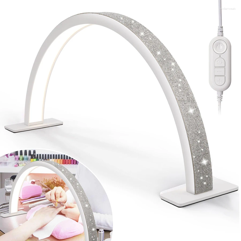 Nail Dryers 30W Half Moon Desk Lamp 3000-6500K Touch Control Foldable U-shaped Manicure Tattoo Beauty Light With Phone Clip