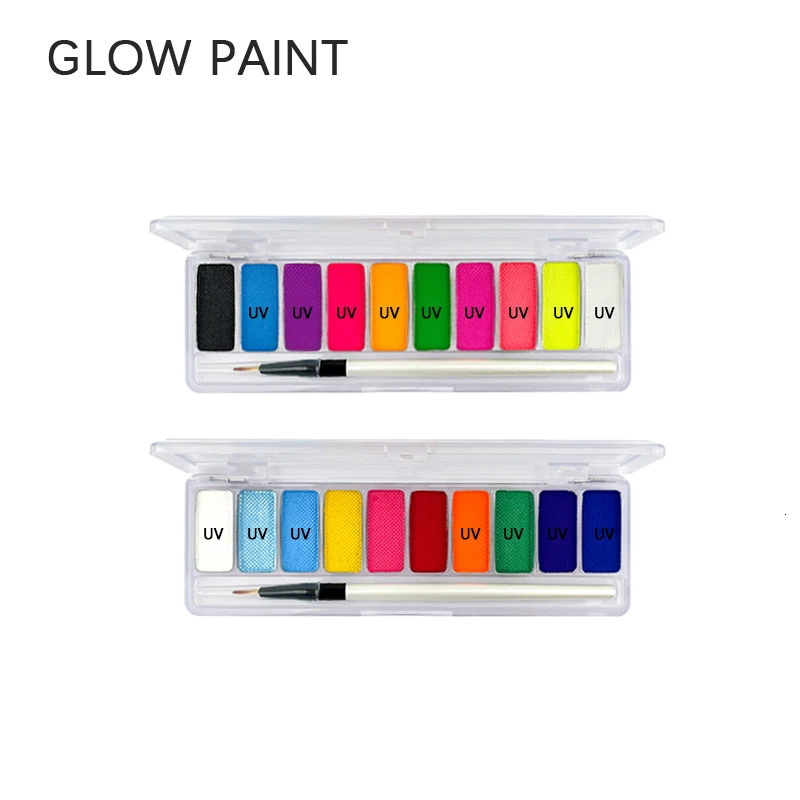 10 Colors Glow Fluorescent Neon Oil Face Body Art Paint UV Glow Oil Painting Halloween Party Fancy Dress Beauty Makeup Cosmetics 240625
