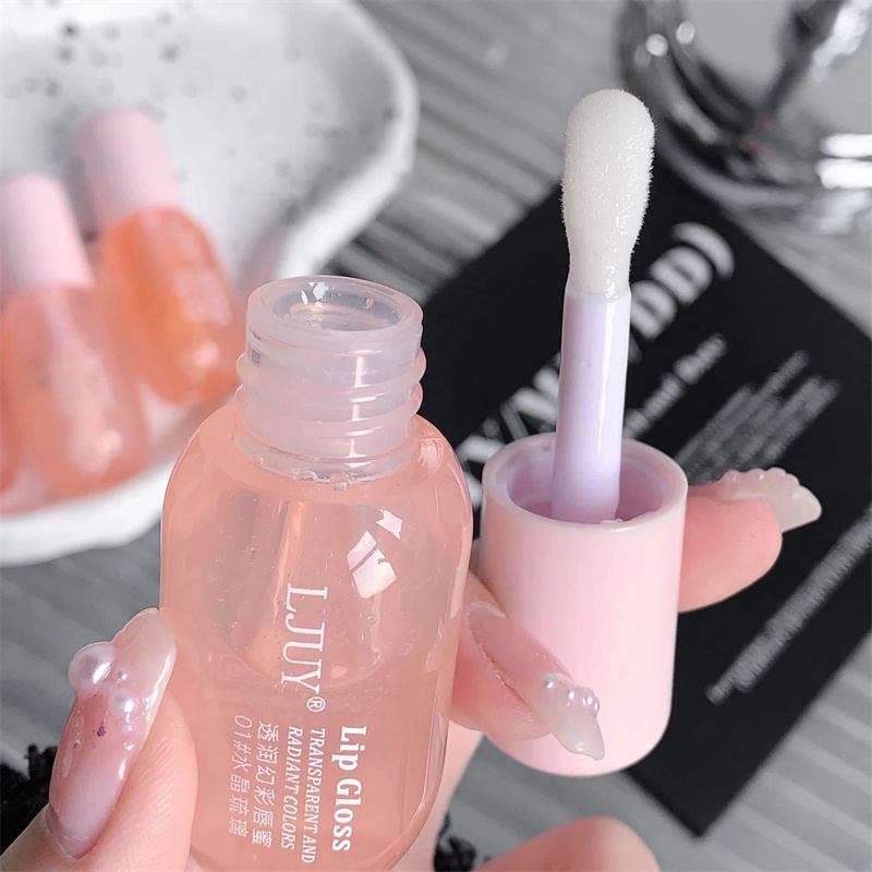 Fruit Crystal Jelly Oil Hydrating Transparent Glass Gloss Plumping Clear Lip Plumper Serum Lips Care Makeup Cosmetics