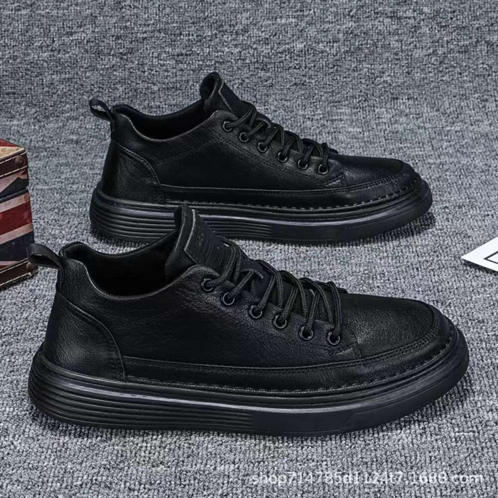 Ddmysports Men S Summer Fashion Casual Leather Chef Horizontal Board Anti Slip Wear Resistant Work Shoes Labor Protection And Trendy OUTDOOR