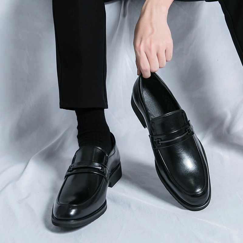 Classic Mens Casual Loafers Driving Shoes Moccasin Fashion Male Comfortable Wedding Leather Shoes Men Business Black Dress Shoe 240621
