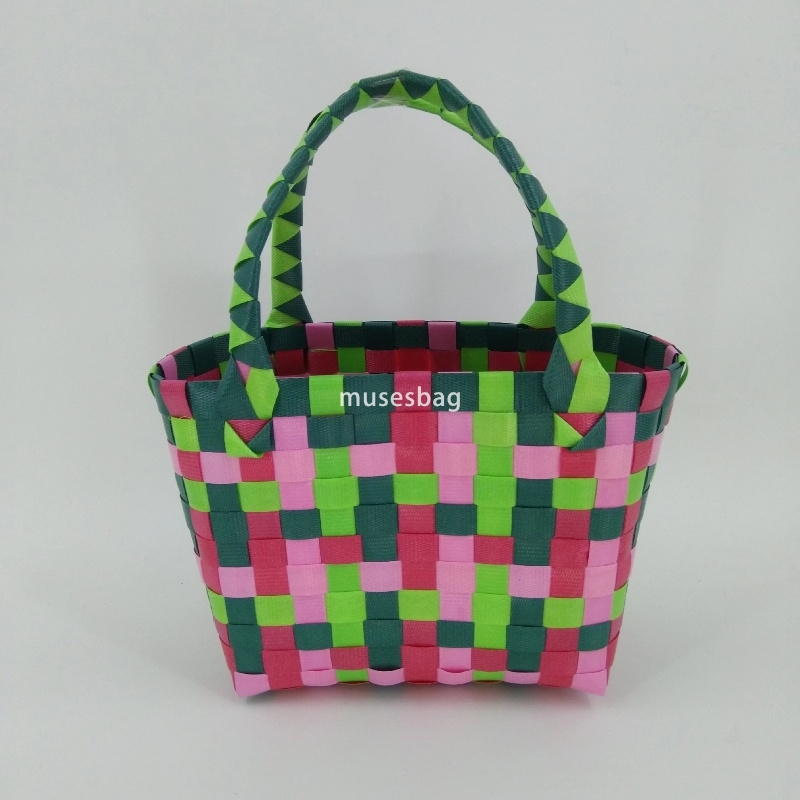 Designer Ladies Fashion Classic Casual Multi functional Hot selling Small Cabbage Basket PVC Woven Bag Open Hand Carrying Small Bag with Hand Gift