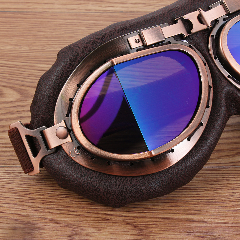 High Quality Vintage Motorcycle Goggles Retro Pilot Goggles Motor Protective Gears Dustproof Goggles For Cruiser Cafe Scooter