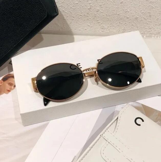 Fashion Sunglasses Luxury Designer Sunglasses Brand Mens Womens Metal Frame Oval Glasses Premium UV 400 Polarized Sunglasses