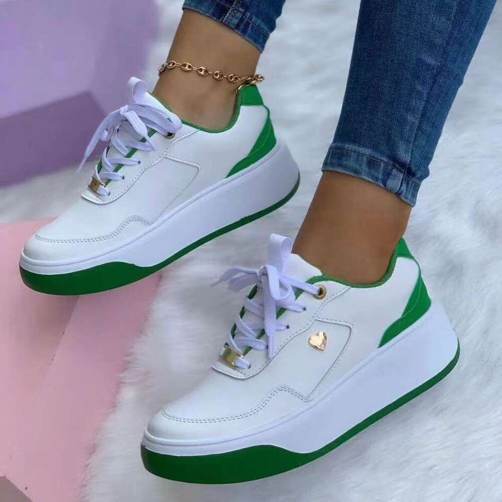 Single shoe Spring and Autumn new large thick sole lace up low top casual sports shoes for women ddmythur