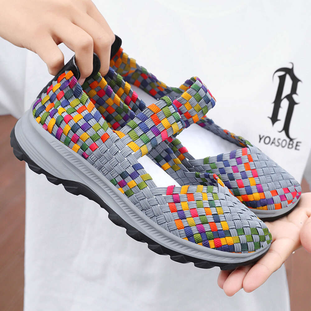 Ddmyoutdoor Women S Summer New Breathable Fashion Single For Middle Aged And Elderly Mothers Woven Women S Shoes