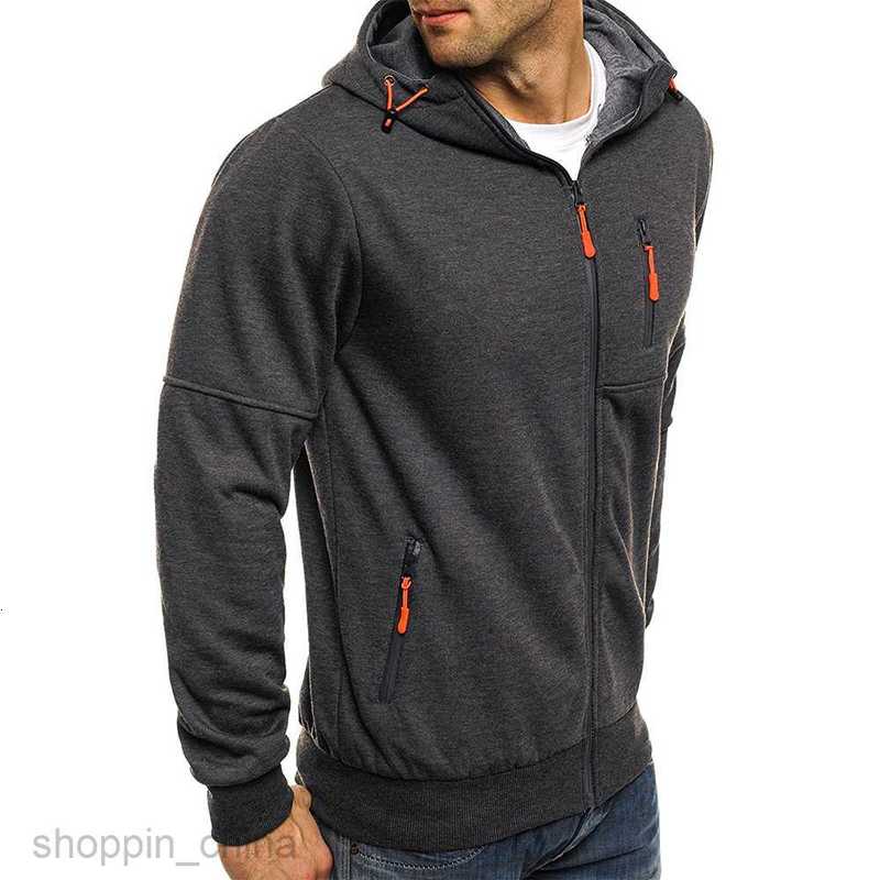 Men's Hoodies Sweatshirts Men's Spring and Autumn Sports Leisure Fitness Loose Zipper Solid Color Sweater Men's