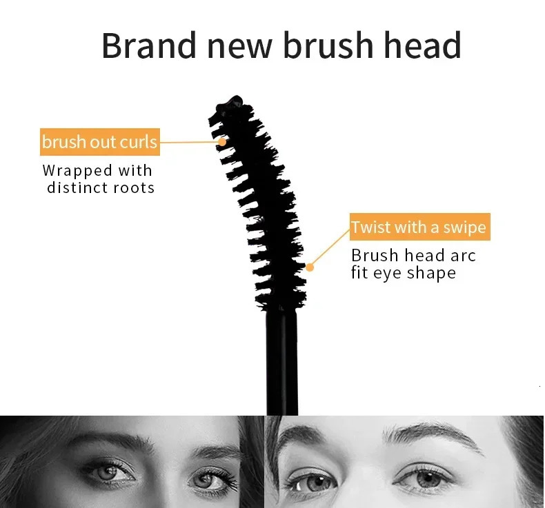 Waterproof Black Mascara 4D Curling Thick Quick Drying Non-blooming Mascara Women Professional Long Lasting Eyes Makeup Cosmetic 240620