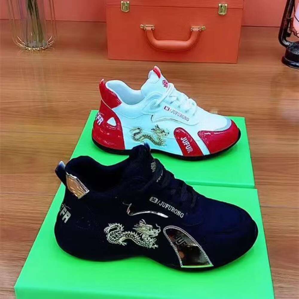 Ddmysports Couple Men S And Women Pi Peng New Dad Genuine Leather Soft Sole Fashion Casual Sports Anti Slip Flat Shoes OUTDOOR