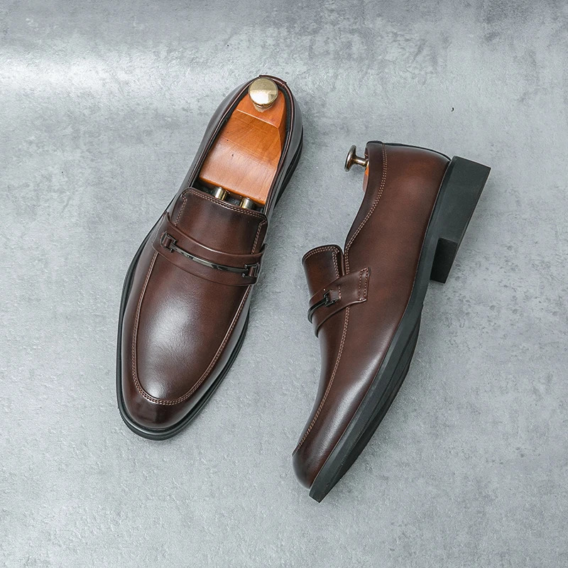 Classic Mens Casual Loafers Driving Shoes Moccasin Fashion Male Comfortable Wedding Leather Shoes Men Business Black Dress Shoe 240621