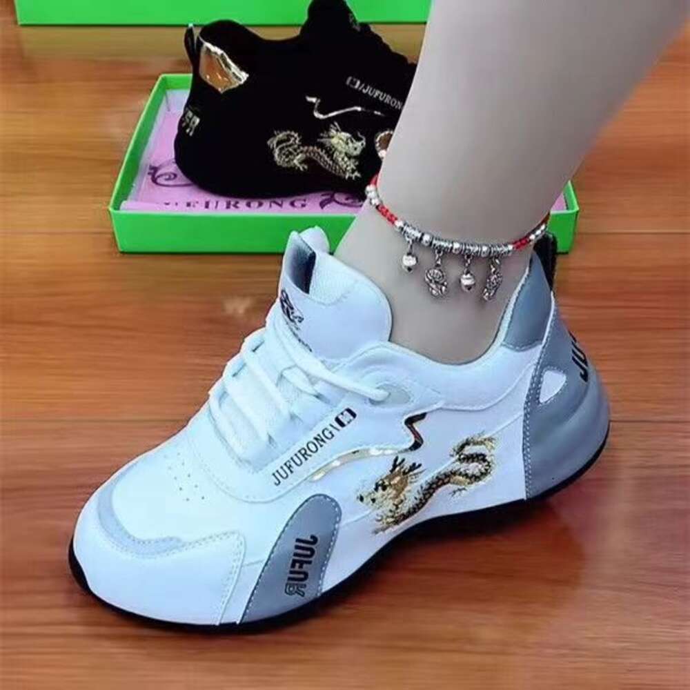 Ddmysports Couple Men S And Women Pi Peng New Dad Genuine Leather Soft Sole Fashion Casual Sports Anti Slip Flat Shoes OUTDOOR