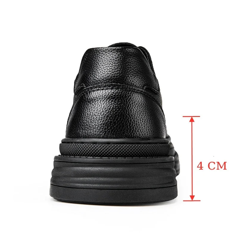 Men elevator leather shoes business dress shoes all-match comfortable increase 4cm casual shoes platform height increasing shoes 240621