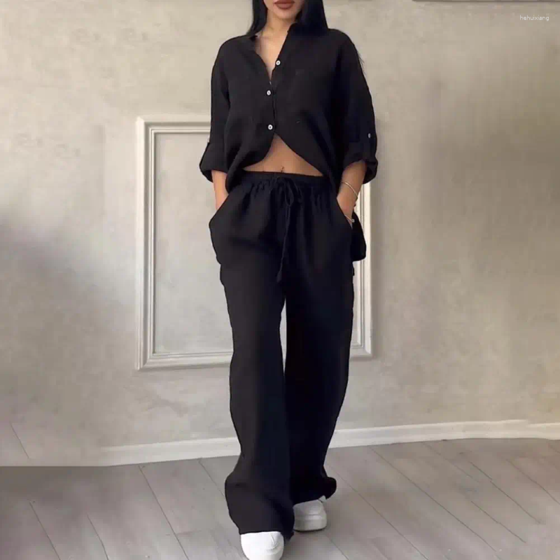 Two Piece Pants Stand-Up Collar Outfit: Versatile Homewear Set For Comfortable Chic Commute