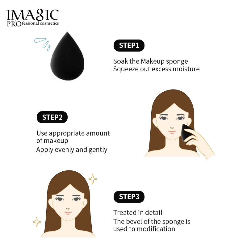 IMAGIC Makeup Sponge Professional Cosmetic Puff For Foundation Concealer Cream Beauty Make Up Soft Water Eyeshadows 240620