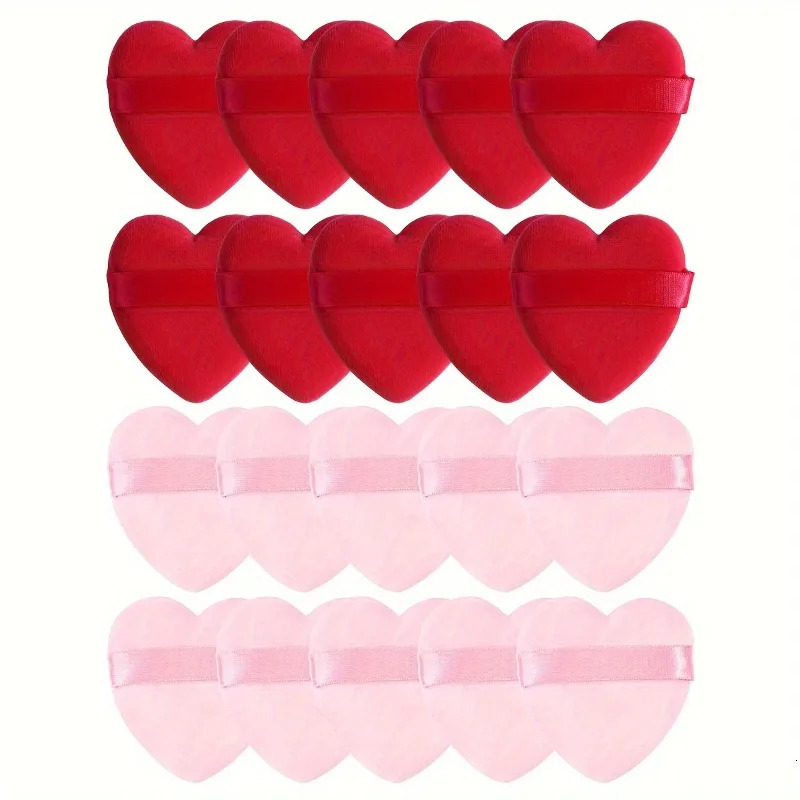 20 PCS Soft Love Heart Shape Makeup Puffs Sponges For Loose Powder Cosmetics Foundation Face Body Powder Puff 240620